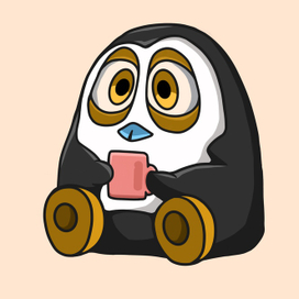 Пингвин с кофе 