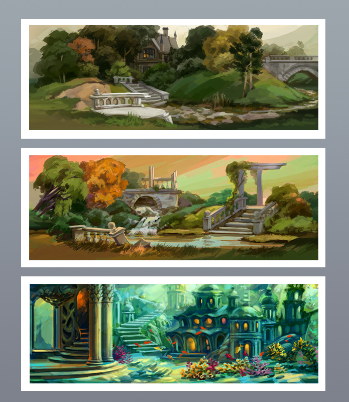 скетчи игровых локаций