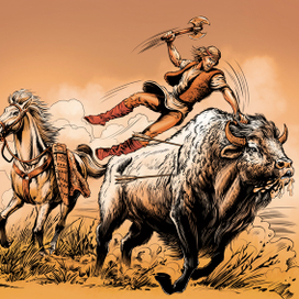 Спартак убивает Священного белого быка