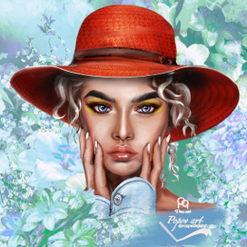 Модель в шляпке 