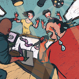 Аниматоры устали и поют ("Гусеница едет в ад")