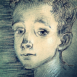 Юный скрипач.