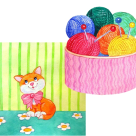 Для книжки с флэпами. Котик.