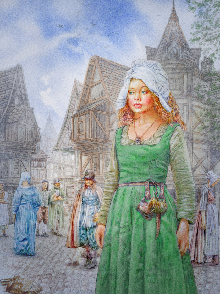 "Смиринка" - эскиз полуполосной иллюстрации.