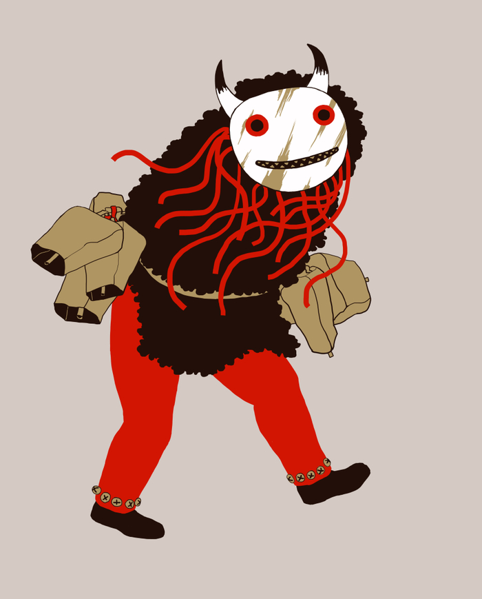 колядующий с колокольчиками