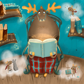 Читающий лось