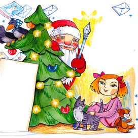 Новогодний разворот для детского журнала