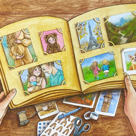 Фотоальбом воспоминаний - иллюстрация для колоды карт МАК