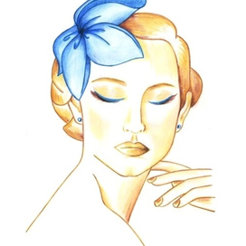 Девушка с цветком в волосах