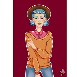 Девушка с голубыми волосами | Girl with blue hair