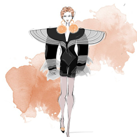 Фэшн иллюстрация в полный рост