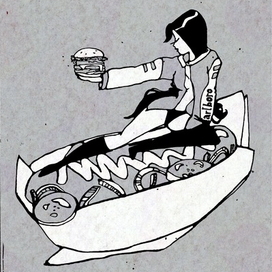 Иллюстарция для сети бургерных.