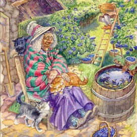 Ганс собирает бузину для фрау Холле)