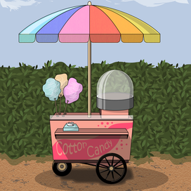 Лавка с сахарной ватой