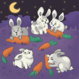 кролики под луной