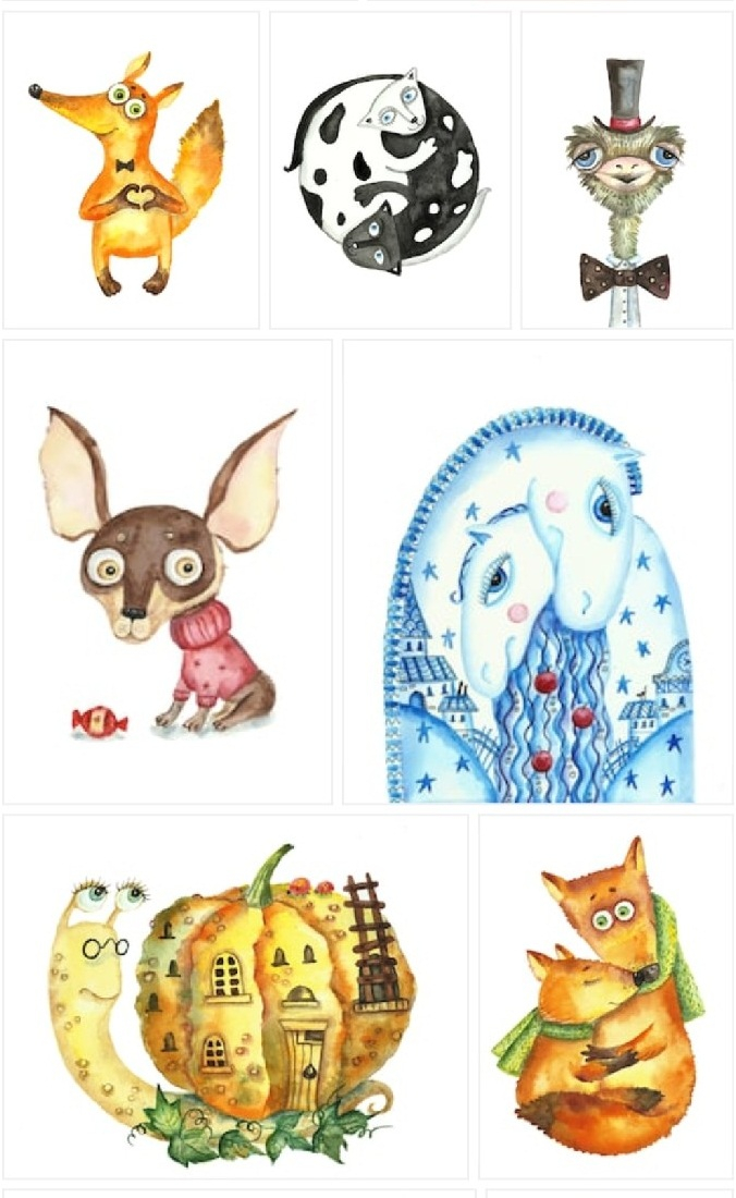 Акварельные персонажи