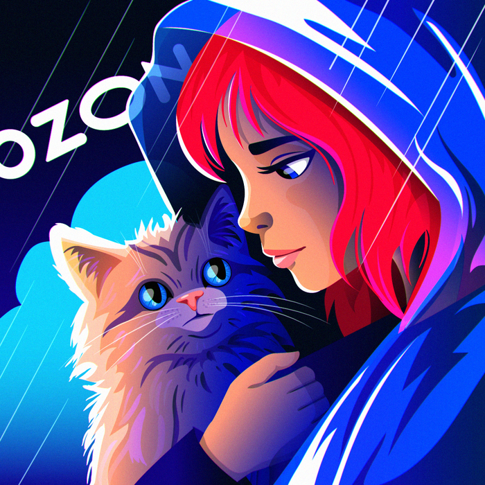 Девочка и кот