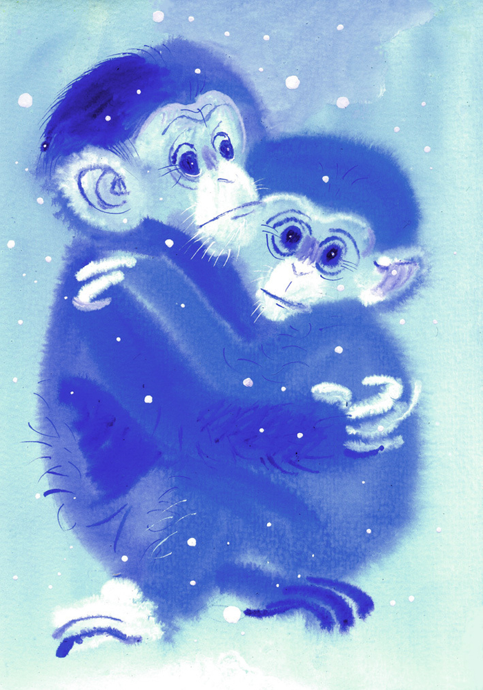 Открытка к новому году обезьяны