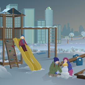 Детская площадка зима