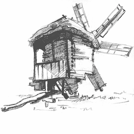 Старенькая мельница, недалеко от Новгорода