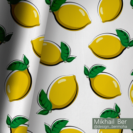 Узор с лимонами для текстиля