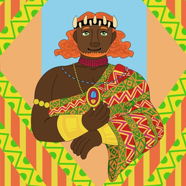 Портрет Трусливого Льва, отныне храбрый царь зверей