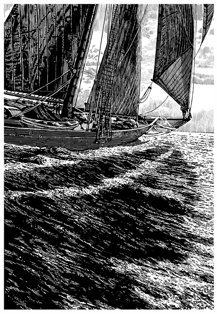 иллюстрация к Дж. Лондону "Морской волк"