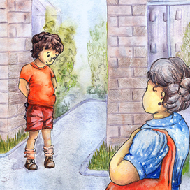 Иллюстрация к рассказу Носова "Саша"