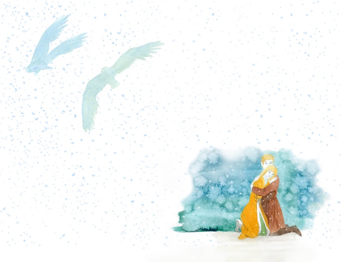 Иллюстрация к сказке Х. К. Андерсена "Снежная королева"