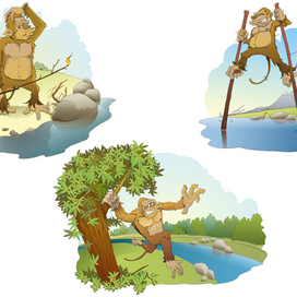 Иллюстрации к книжке, "Сказки-задачки"