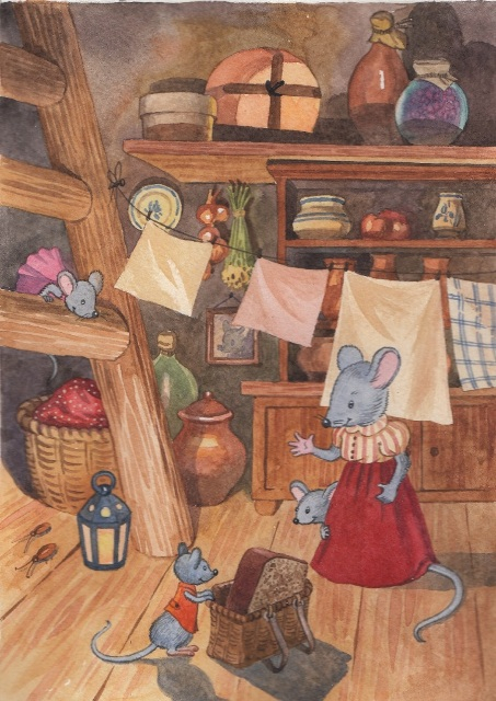 Илл. к стихотворения А. Купцова "Хитрая мышка"