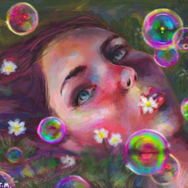 Девушка с пузырями