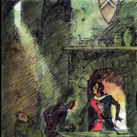 Эскизы к "Черной Стреле" Стивенсона.