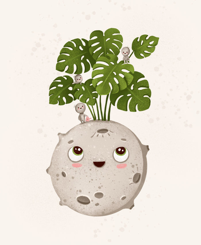 Луна и Монстера