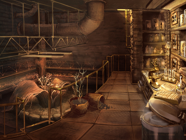 Эскиз секретной лаборатории к игре "Тop Secret Finders"