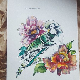 Фазан в цветах