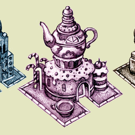 Объекты для изометрической карты развлекательного центра