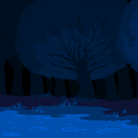 озеро в лесу