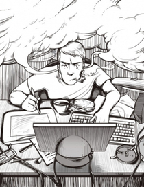 ну ээ... за работой