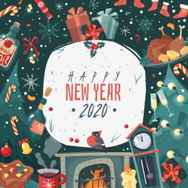 Christmas new year frame illustration