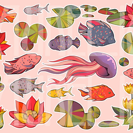 Стикеры "водные"