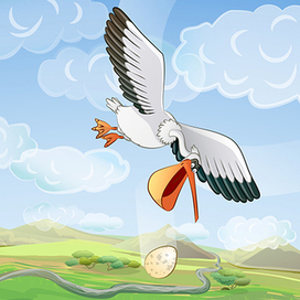 Иллюстрация к книге о маленьком страусе