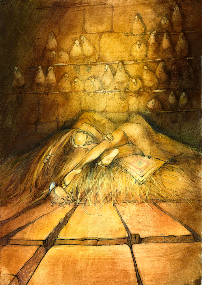 Герда и маленькая разбойница. Спят....