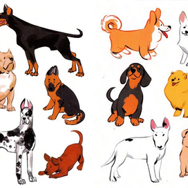 Наклейки с псами 