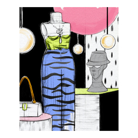 Витрина | манекен | фэшн иллюстрация | Fashion | мода