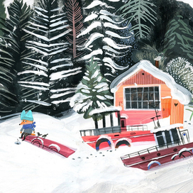 Лис хочет поймать рыб!