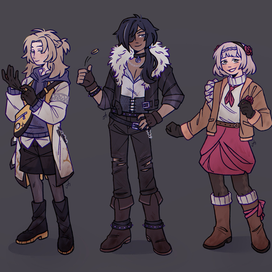 альбедо, кейя и ноэлль