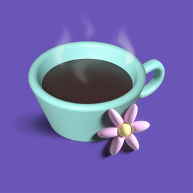 3D чашка с горячим шоколадом