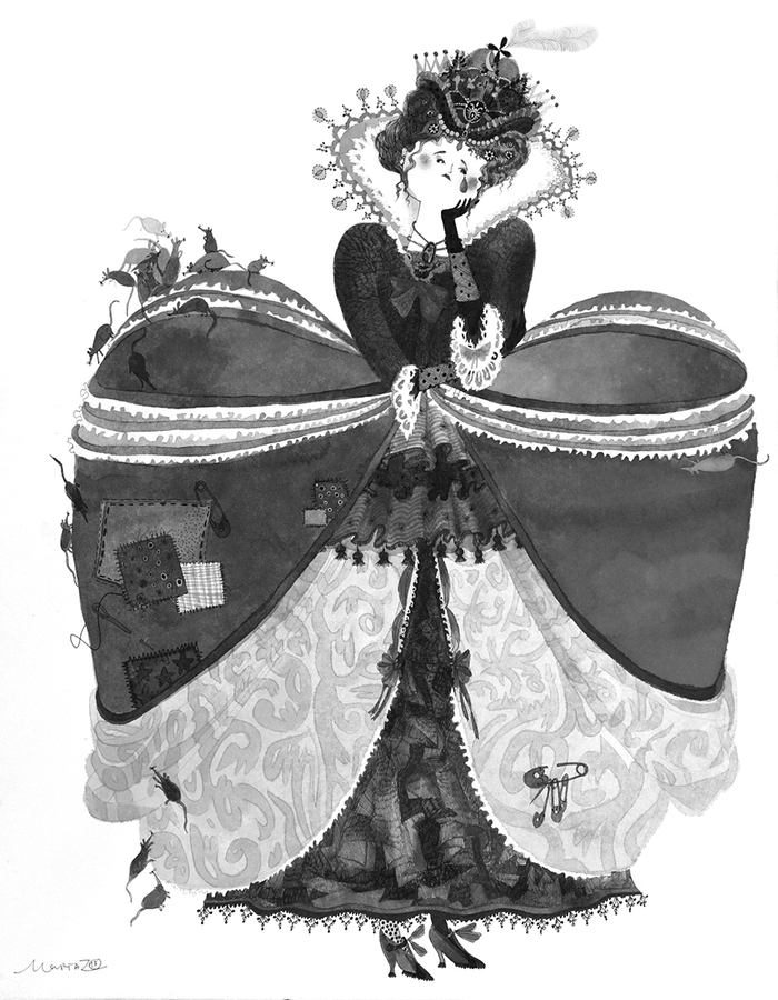 "Мэри Поппинс", глава "Кошка, которая смотрела на короля".  Королева, которая очень грустила от того, что ее Король слишком увлекся фактами, сведениями и вычислениями...