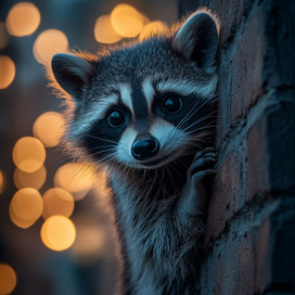 Любопытный енот